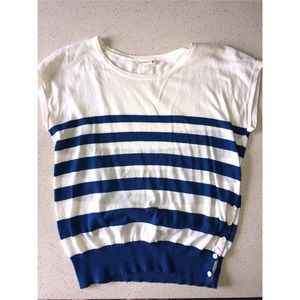 Blue and white striped shirt